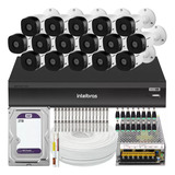 Kit Cftv 16 Cameras Full Hd Dvr Intelbras 3016 2tb Wd Purple
