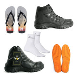 Kit 2 Botas De Motoqueiro Costurada Com Chinelo Casual Leve