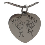 Cadena + Dije De Corazón Para Personalizar Grabado Láser 