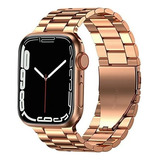 Malla De Acero Inox Para Apple Watch 42/44/45 Mm Rose Gold