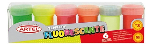 Tempera Fluorescente Y Luminiscente 6 Colores Artel