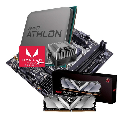 Kit Upgrad Gamer Amd Ryzen Athlon 3000g+vega3+a320+16gb Ddr4