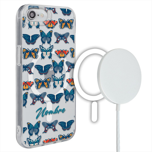 Funda Para iPhone Magsafe Personalizada Mariposas Y Nombres
