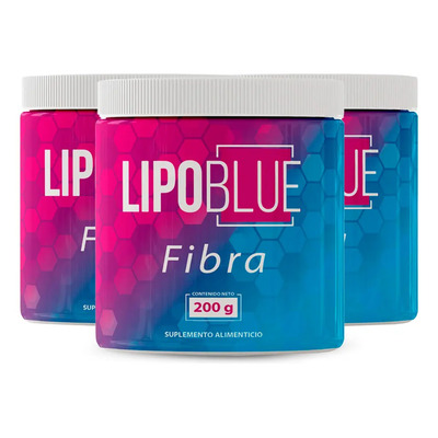 Kit de 3 Fibra para Bajar de Peso Lipo Blue 50 g | Ayuda a Controlar el Apetito, Favorece la Digestión, Promueve la Regularidad Intestinal y Aumenta la Sensación de Saciedad | Dura 21 Días | Kukamonga | Meses sin interés
