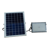 Reflector Solar Led 60w Con Panel Solar Batería Luz Blanca