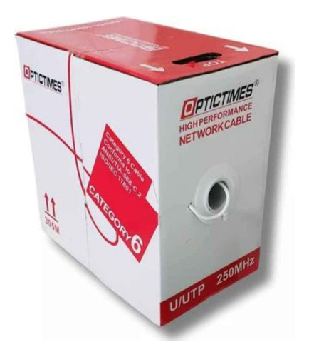 Bobina De Cable Utp Cat6 Optictimes 100%cobre 305 Mts Blanco