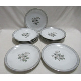 Juego 9 Platos Postre Porcelana Japonesa Flor Durazno Sakura