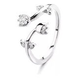 Anillo Ajustable Flor Tulipán Doble 100% Plata S925