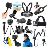 Kit Acessórios Go Pro Hero 5 2 3 3+ 4 Gopro 6 7 Black