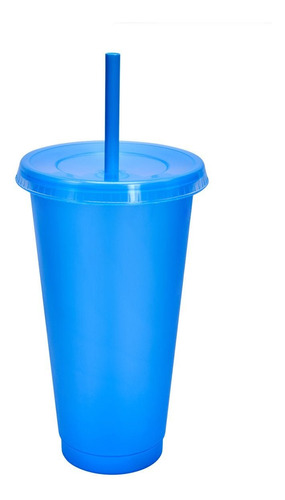 Vaso Plástico Con Tapa Y Popote Jas 800ml Paquete 50 Piezas