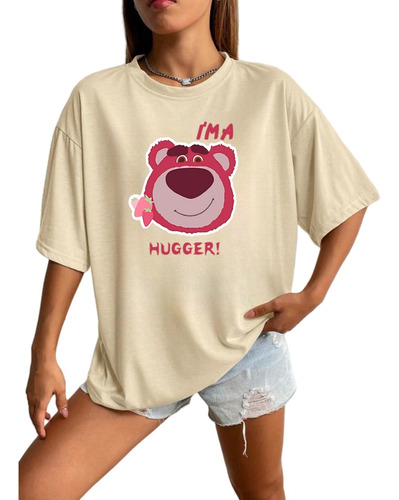 Playera Manga Corta Oversizee Mujers  Strawberry Bear Iotso