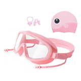 Gafas Goggles Natación Para Niños Antivaho Protección 4 En 1 Color Rosa