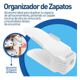 Zapatera De Plastico Organizacional Doble Apilable 10 Pzas Color Blanco