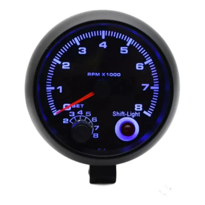 Tacómetro Universal De 3,75 In Negro/blanco Para Auto