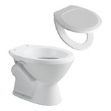 Combo Baño Inodoro Corto Ferrum Mayo Y Tapa Asiento Tsw1