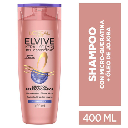 Shampoo Elvive Kera Liso Brillo Y Sedosidad X 400 Ml.