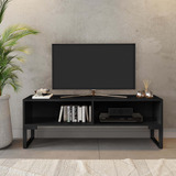 Estante Home Sala Tv Industrial New Linha Alta Milao Preto