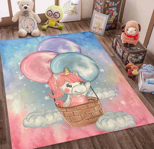 Alfombra Unicornio Infantil 100x150cm Kreatex