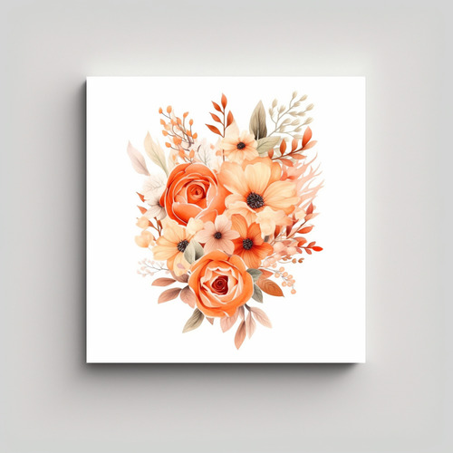 Canva Bastidor Madera Tonos Flora Street Art 20x20cm Flores