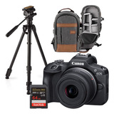 Kit Câmera Canon R100 Lente 18-45mm + Acessórios Fotografo