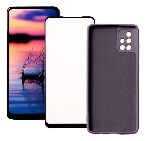 Display Compatível Galaxy A71 Biometria + Case+ Película