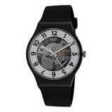 Reloj Swatch Originals Skeletor De Silicona Negra Para Hombr