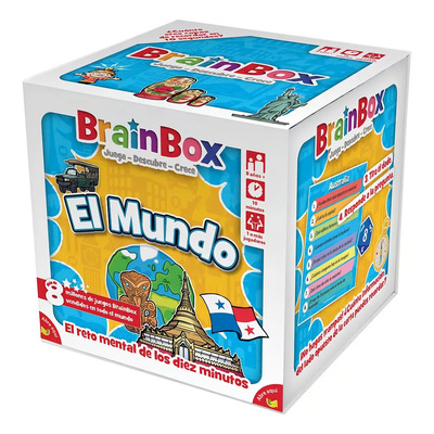 BrainBox El Mundo Juego de Mesa Educativo en Español para 1 a 8 Jugadores con Cartas de Países y Reto de Memoria Visual | Envío gratis