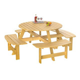 Set De Mesa Y Sillas De Madera Para Exterior Con 4 Bancos In