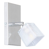 Aplique 1 Luz Tulipa Cubo Vidrio Baño G9 Led Plafon Moderno