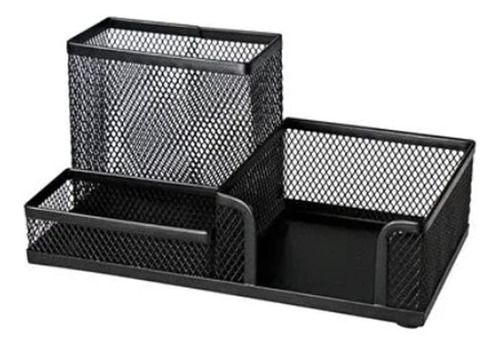 Organizador Porta Treco Metal Aramado Preto 3 Divisórias