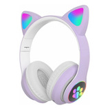 Oreja De Gato Rgb Bluetooth 5.0 Auriculares De Ruido De Bajo