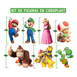 Decoración Para Fiesta Kit Figuras Super Mario En Coroplast 