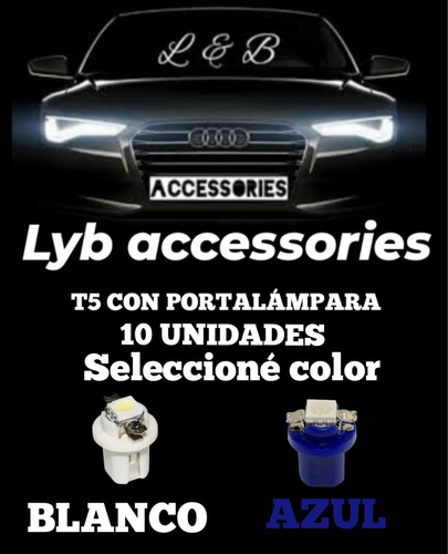 10 Lámparas Led T5 Con Portalámparas Blanco O Azul B8,5