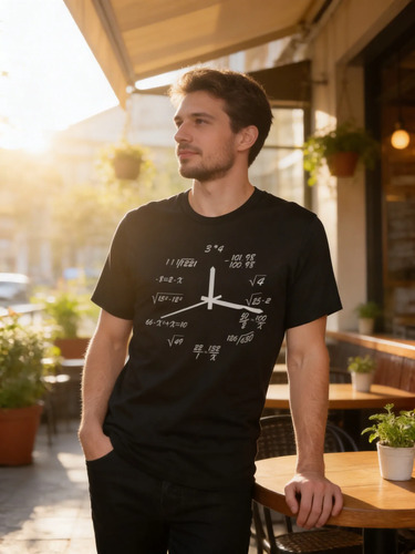 Playera Caballero Reloj Ecuación Matemáticas Hombre