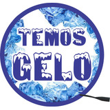 Placa Letreiro Led Temos Gelo Luminoso Bebidas Gelo Bar