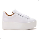 Tenis Plataforma Feminino Branco Sola Alta Fashion Blogueira