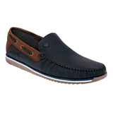 Negro Total Zapato Tipo Top Sider Para Hombre 87565-1