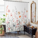 Kibaga Hermosa Cortina De Ducha Floral Para Tu Baño, Una E.