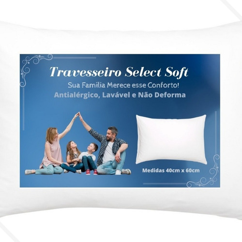 Travesseiro Select Soft Antialérgico Lavável E Não Deforma