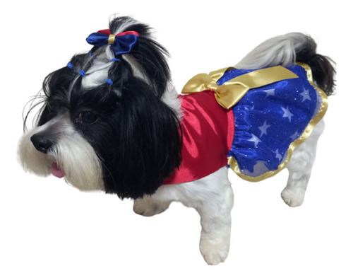 Vestidinho Mulher Maravilha Pet Cachorro E Gatos Disney