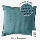 Funda Almohada Voga Europea Turquesa Waffle 69x60 Cm Vianney Liso