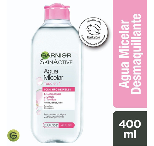 Agua Micelar Todo En 1 Garnier Skin Active X 400 Ml