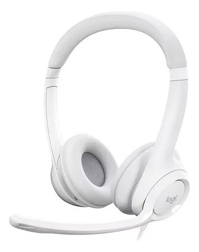 Auricular Headset Logitech H390 Usb Blanco Con Micrófono