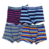 Pack 6 Boxers Infantiles Rayados Nene Niño Elemento Algodon 