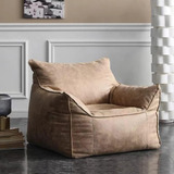 Puff Chair Bean Bag Cover Luxury Single Lazy Sofa Cover Pu F