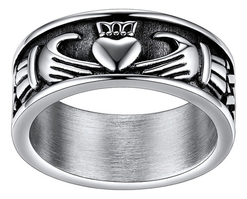 Anillo De Promesa Claddagh For Bodas Amor Hombre Y Mujer C