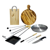 Juego Parrilla Asado Pizza Accesorio Kit X10 Parrillero 