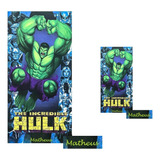 Kit 1 Toalha De Banho + 1 Toalha Rosto Hulk V Personalizada