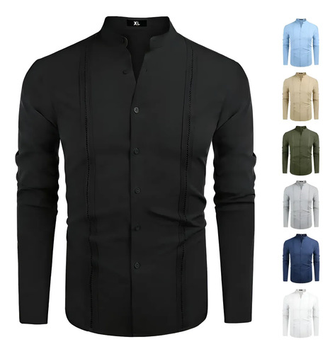 Playa De Guayabera Cubana Camisas Casual Para Hombre | MercadoLibre