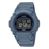 Reloj Casio Illuminator W-219hc-2bv Para Hombre Ewatch Color De La Correa Azul Color Del Bisel Azul Acero Color Del Fondo Negro